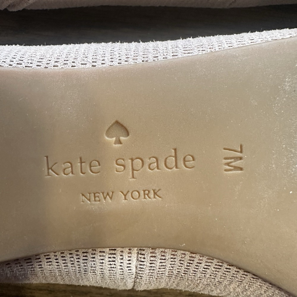 Kate Spade Flats Metallic Rose Gold Suede Leather Pointed Toe Shoes Sz 7M - Picture 6 of 11